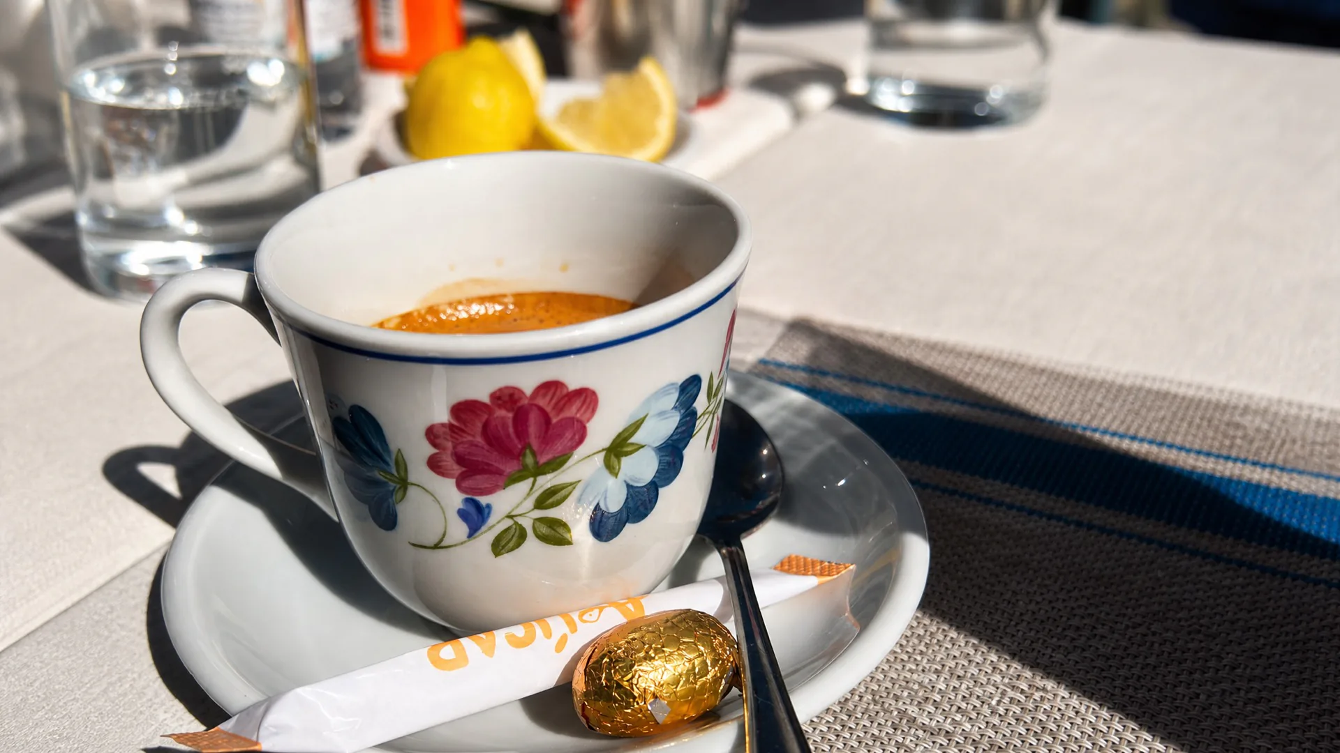 Cup of coffee detail at the La Isla penthouse