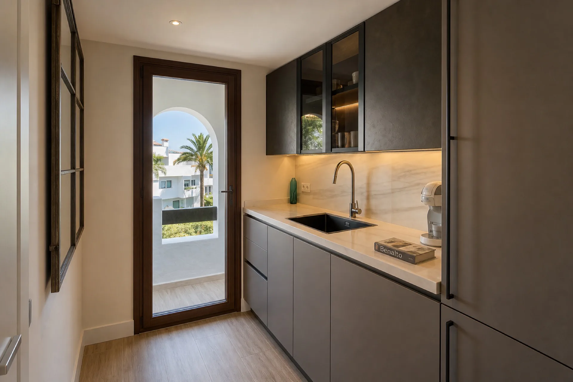 The second kitchen on the master level
