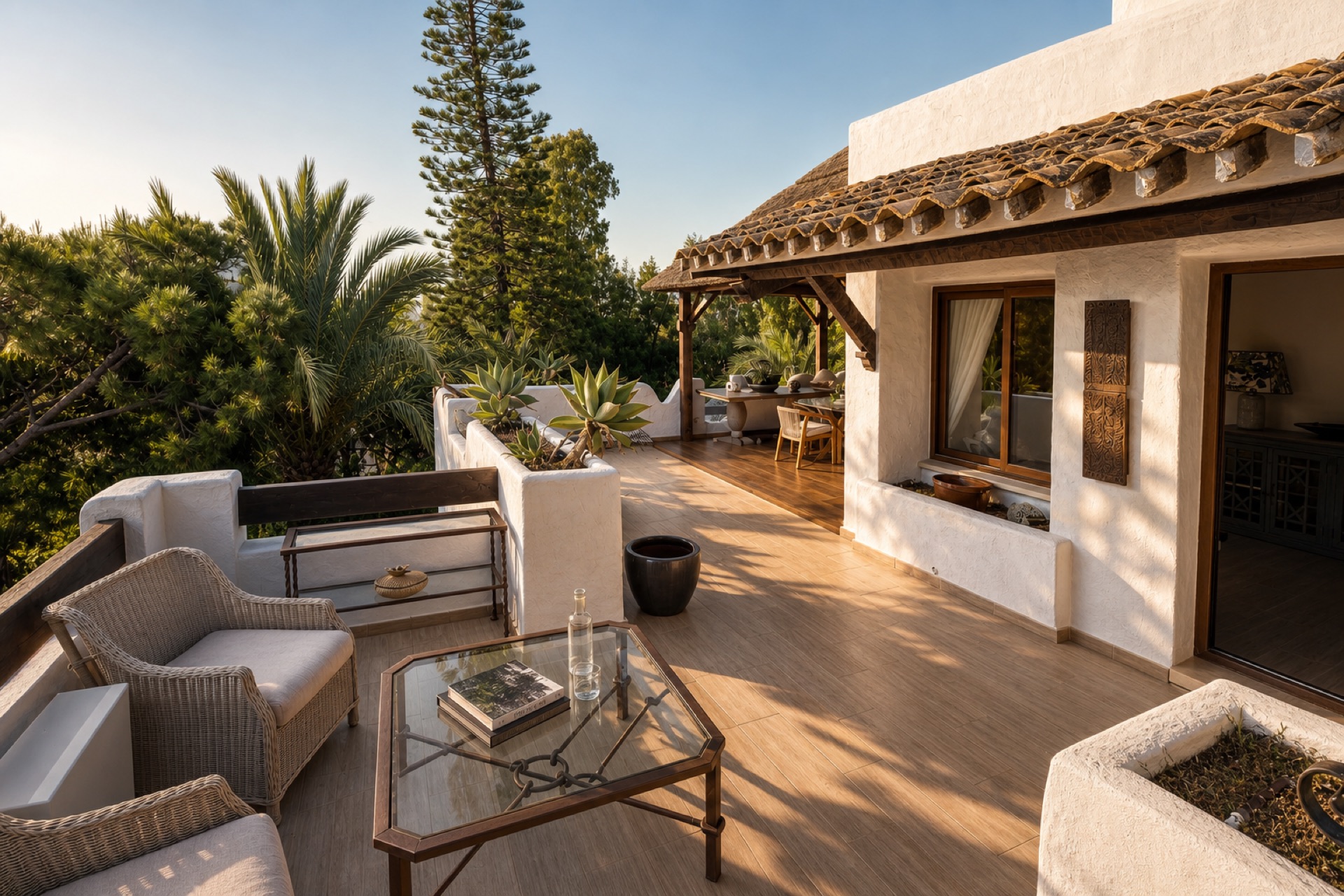 Private terrace with lounge at the La Isla penthouse